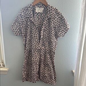 Acacia Swimwear Pink and Black Leopard Print Top